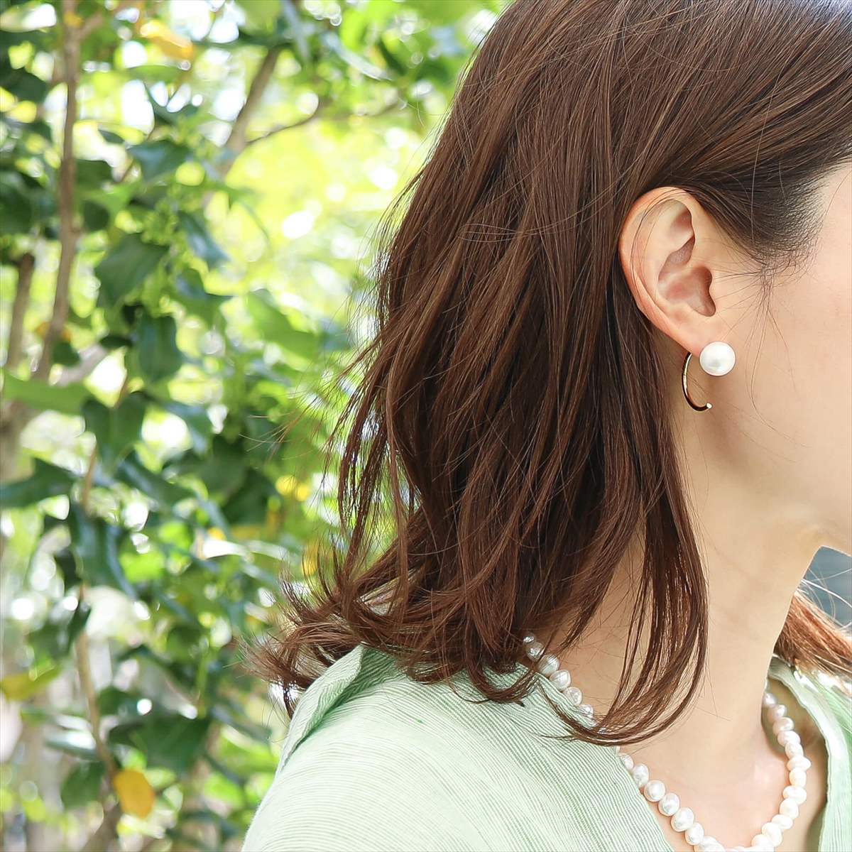 淡水真珠 フープピアス