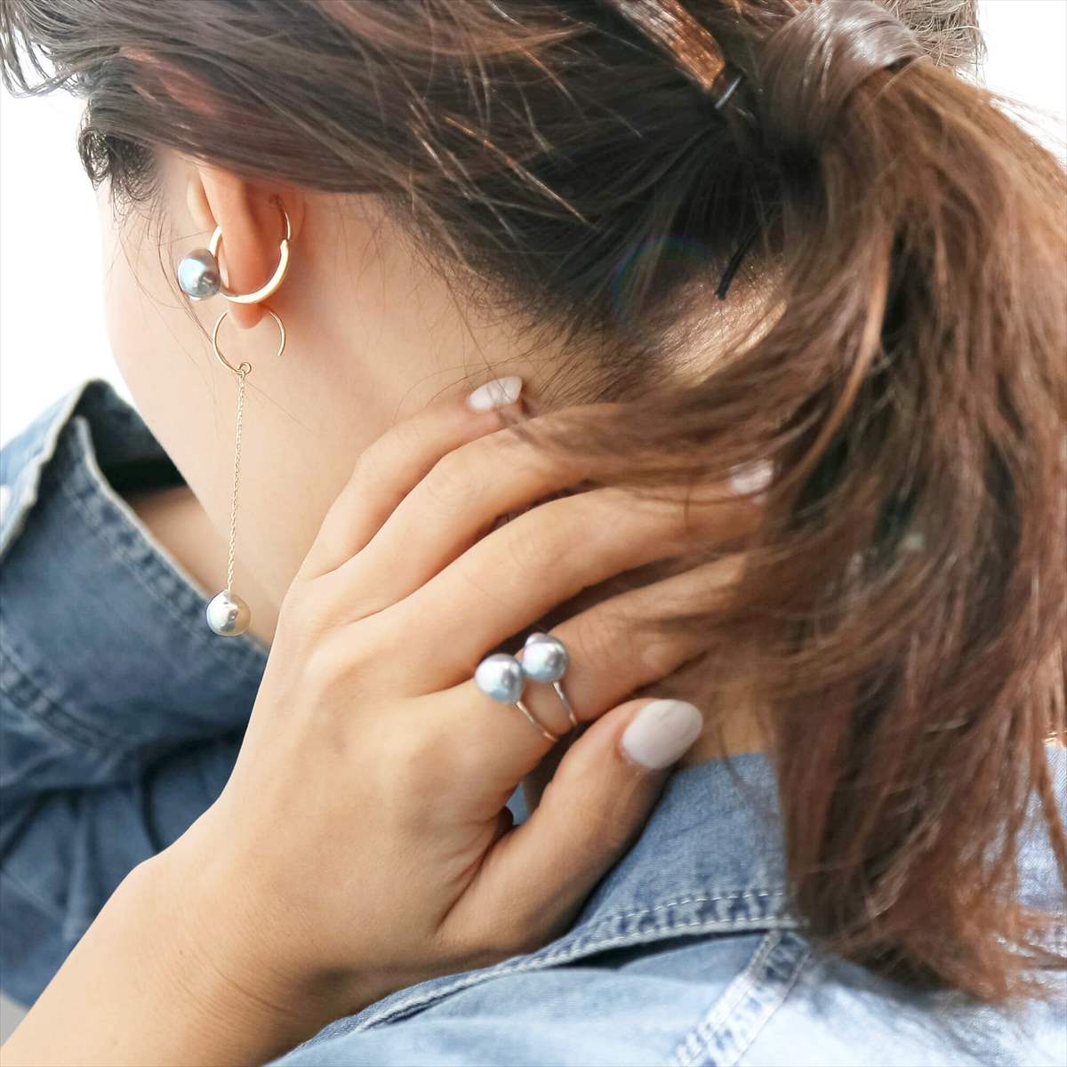 ブルー系パール＆ストーン